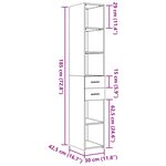 vidaXL Buffet haut chêne fumé 30x42 5x185 cm bois d'ingénierie