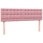 vidaXL Sommier à lattes de lit avec matelas et LED rose 140x220 cm velours