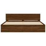 vidaXL Cadre de lit avec LED sans matelas chêne marron 180x200 cm