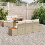vidaXL Ensemble de salle à manger pour jardin 6 Pièces Beige et crème