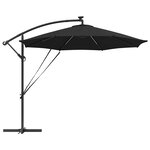 vidaXL Parasol banane à mât déporté Noir 294 x 294 x 248 cm