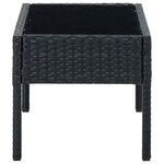 vidaXL Table de jardin Noir 75x40x37 cm Résine tressée