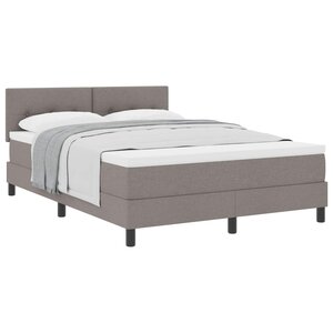 vidaXL Lit à ressorts avec tête de lit Taupe 160 x 200 cm tissu
