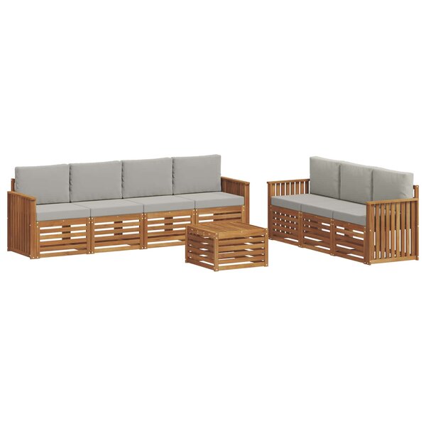 vidaXL Ensembles de canapés 8 pc Gris Naturel et Clair