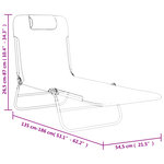 vidaXL Chaises longues pliables lot de 2 gris textilène et acier