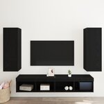 vidaXL Meubles TV Muraux - Set de 2  Chêne Noir  30 5 x 30 x 90 cm  Fabriqué en Bois d'Ingénierie