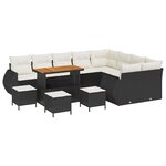 vidaXL Ensemble de canapé de jardin 13 Pièces Noir polyrotin
