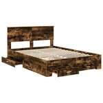 vidaXL Cadre de lit Chêne fumé 140 x 190 cm Bois d'ingénierie