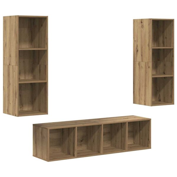 vidaXL Ensemble meuble TV 3 Pièces Chêne artisanal Bois d'ingénierie