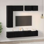 vidaXL Ensemble meuble TV 8 Pièces Chêne noir Bois d'ingénierie