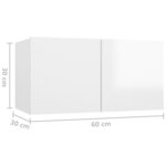 vidaXL Meubles TV 4 Pièces Blanc brillant 60x30x30 cm Bois d'ingénierie