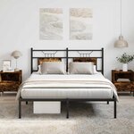 vidaXL Cadre de lit sans matelas chêne fumé 140x200 cm bois ingénierie