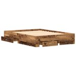 vidaXL Cadre de lit avec tiroirs avec tiroir Bois ancien 135 x 190 cm