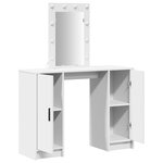 vidaXL Coiffeuse blanche avec éclairage LED 102x33x135 cm