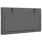vidaXL Coussin de tête de lit gris foncé 80 cm tissu