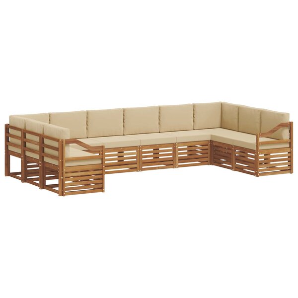 vidaXL Ensemble de canapés d'extérieur 10 pc Naturel et Beige
