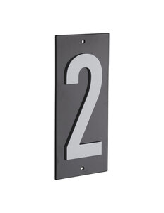 THIRARD - Plaque de signalisation 2  marquage blanc sur fond noir  panneau ABS à visser  56x120mm - THIRARD