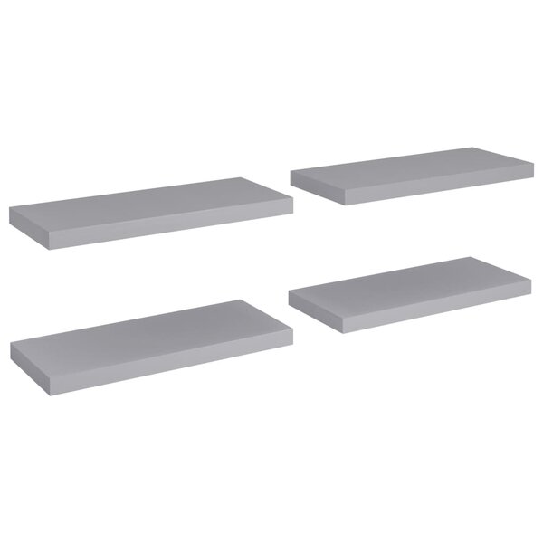 vidaXL Étagères murales flottantes 4 Pièces Gris 60x23 5x3 8 cm MDF