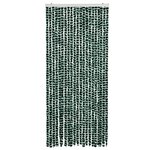 vidaXL Rideau anti-mouches vert et blanc 90x200 cm chenille