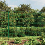 vidaXL Clôture en treillis métallique et piquet d'ancrage vert 2 2x25m