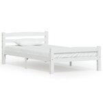 vidaXL Cadre de lit sans matelas blanc bois de pin massif 100x200 cm