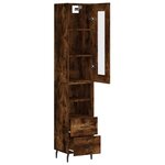 vidaXL Buffet haut Chêne fumé 34 5x34x180 cm Bois d'ingénierie
