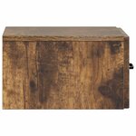 vidaXL Cabinet de chevet mural 2 Pièces Chêne fumé 34 5 x 33 x 20 cm