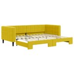 vidaXL Lit de jour avec lit gigogne jaune 90x200 cm velours