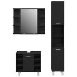 vidaXL Ensemble de mobilier de salle de bain 3 pièces Chêne noir Bois d'ingénierie