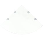 vidaXL Étagères d'angle 2 Pièces et supports Verre Transparent 45x45 cm