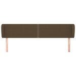 vidaXL Tête de lit avec oreilles Marron foncé 203x23x78/88 cm Tissu