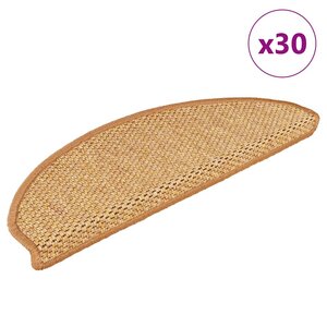vidaXL Tapis d'escalier autocollants 30 Pièces 65x21x4 cm sisal