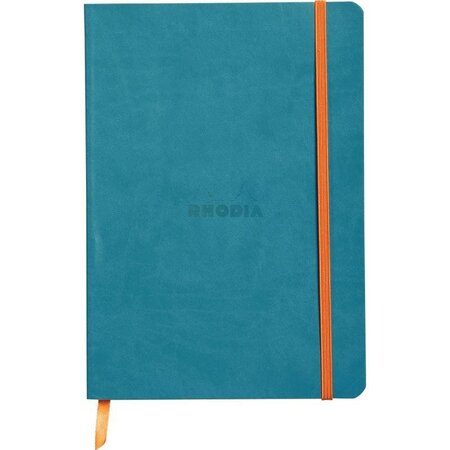 Carnet souple Rhodiarama 160 pages ligné 14 8 x 21 cm  bleu turquoise