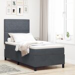 vidaXL Lit à ressort avec matelas et LED Gris foncé 100x200 cm Velours