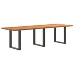 vidaXL Table à manger marron clair bois de chêne massif rectangulaire
