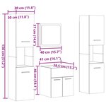 vidaXL Ensemble de meubles de salle de bain 4 Pièces gris béton