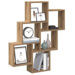 vidaXL Étagère murale sous forme de cube chêne artisanal 78x15x93 cm