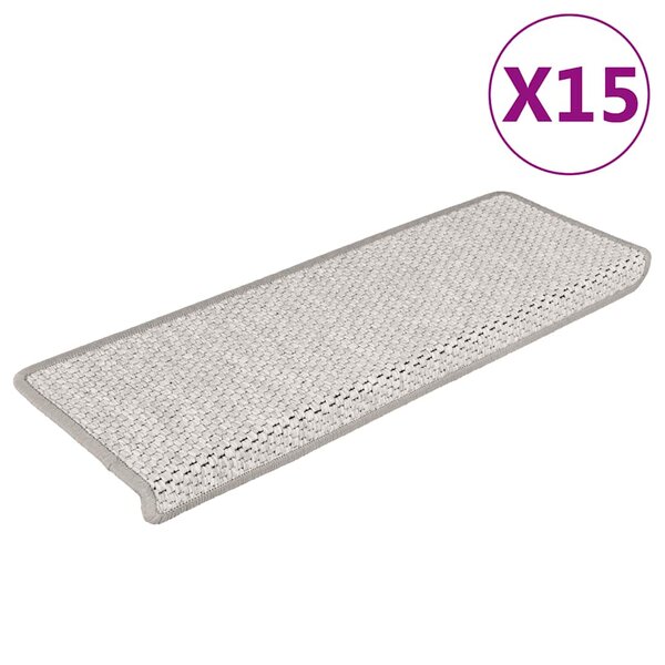 vidaXL Tapis d'escalier autocollants aspect sisal 15 Pièces 65x21x4 cm