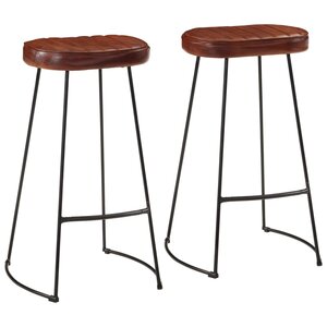 vidaXL Tabourets de bar Gavin lot de 2 marron foncé 44x37 5x78 cm