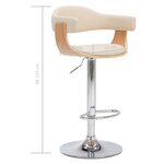 Vidaxl tabourets de bar lot de 2 crème bois courbé et similicuir