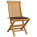 vidaXL Chaises de jardin avec coussins taupe 2 Pièces Bois de teck massif