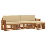 vidaXL Ensemble de canapés d'extérieur 5 Pièces Naturel et Beige