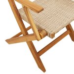 vidaXL Ensemble de bistro 3 Pièces beige résine tressée et bois massif