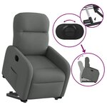 vidaXL Fauteuil inclinable électrique gris foncé tissu