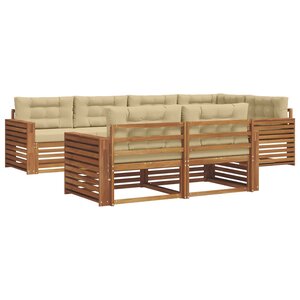 vidaXL Ensemble de canapés d'extérieur 7 Pièces Naturel et Beige