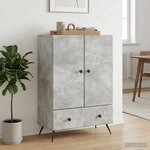 vidaXL Buffet Gris béton 66 x 34 5 x 95 cm Bois d'ingénierie