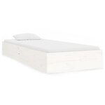 vidaXL Cadre de lit Blanc Bois massif 75x190 cm Petit simple