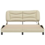 vidaXL Cadre de lit avec lumières LED crème 160 x 200 cm tissu