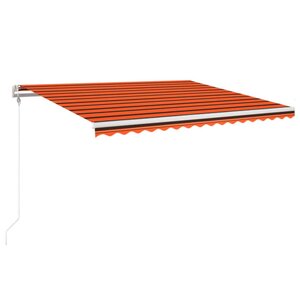 vidaXL Auvent rétractable automatique 450x350 cm Orange et marron