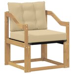 vidaXL Canapé d’extérieur Bois d'Acacia Massif Blanc et beige